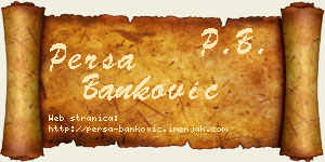 Persa Banković vizit kartica